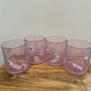 VIRAL  Ghost Halloween Pink Drinking Cups Set Of 4